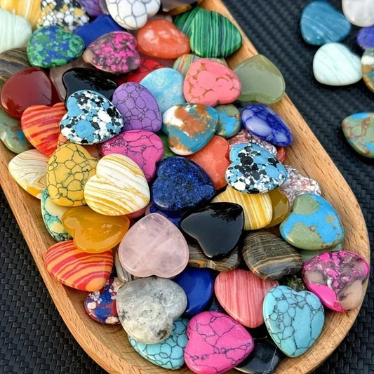 10/20/30 PCS Heart Shape LOVE Natural Crystal Amethyst & Agate – 20mm Healing Stone Gravel Specimens