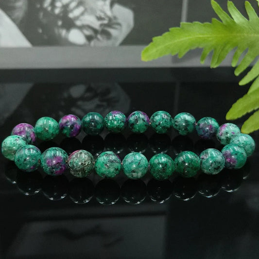 Natural Epidote Zoisite Stone Bead Bracelet – Quartz, Lava & Tiger Eye Jewelry for Men & Women
