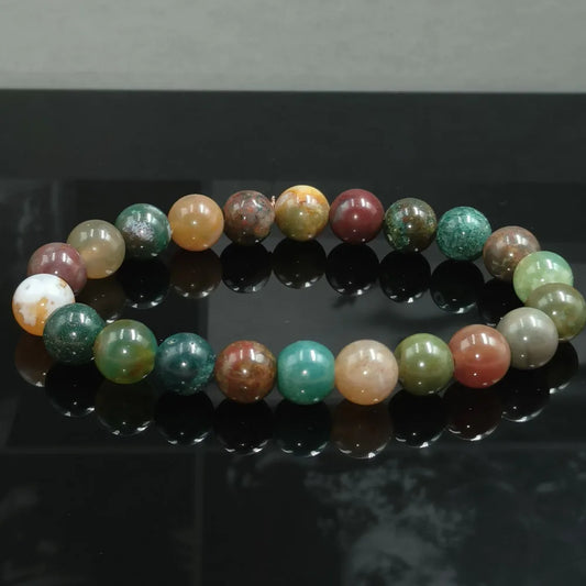 Natural Epidote Zoisite Stone Bead Bracelet – Quartz, Lava & Tiger Eye Jewelry for Men & Women