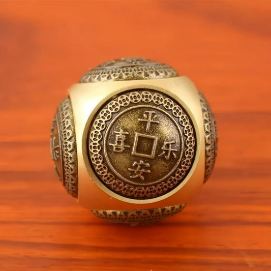 Rotating Six-Faced Chinese Lucky Coin Spinner